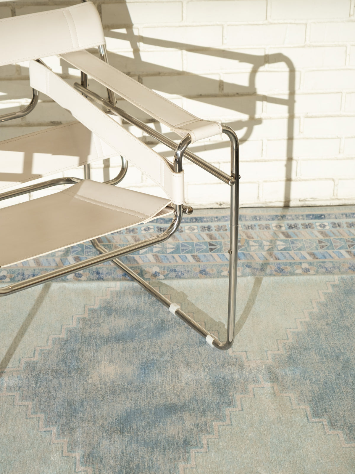 Diamond Pale Blue Chenille Rug