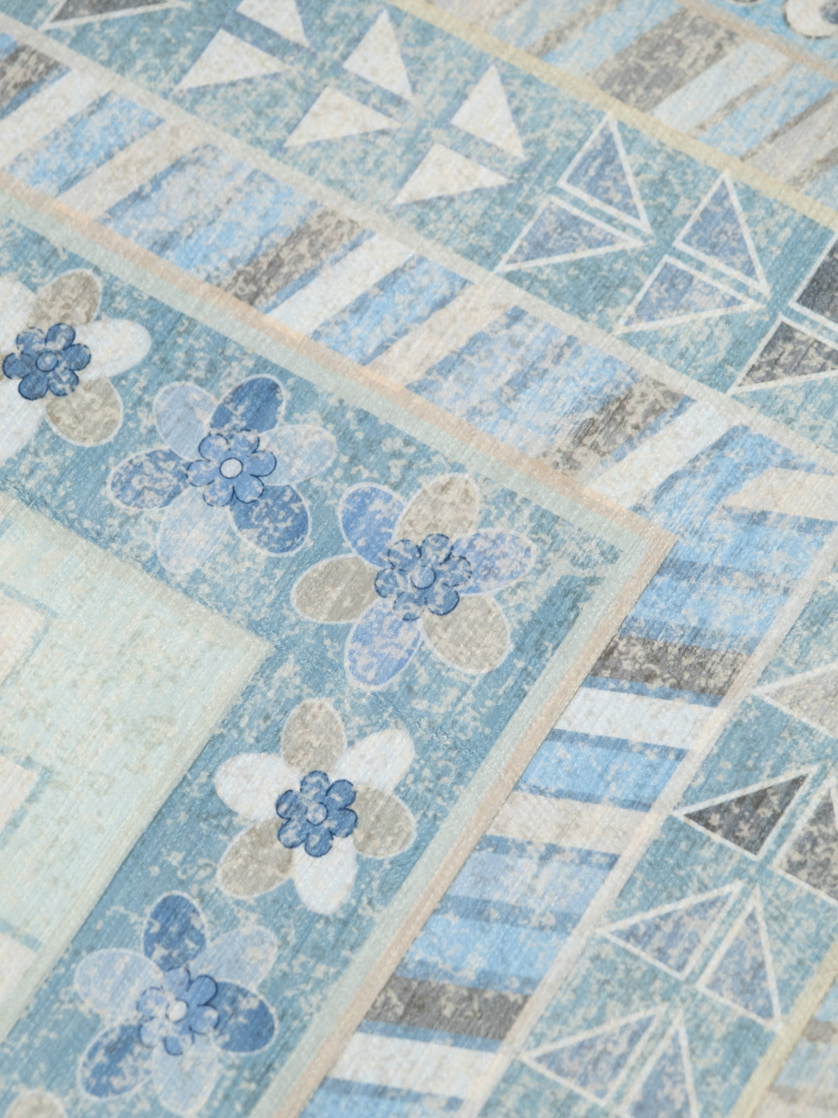 Diamond Pale Blue Chenille Rug