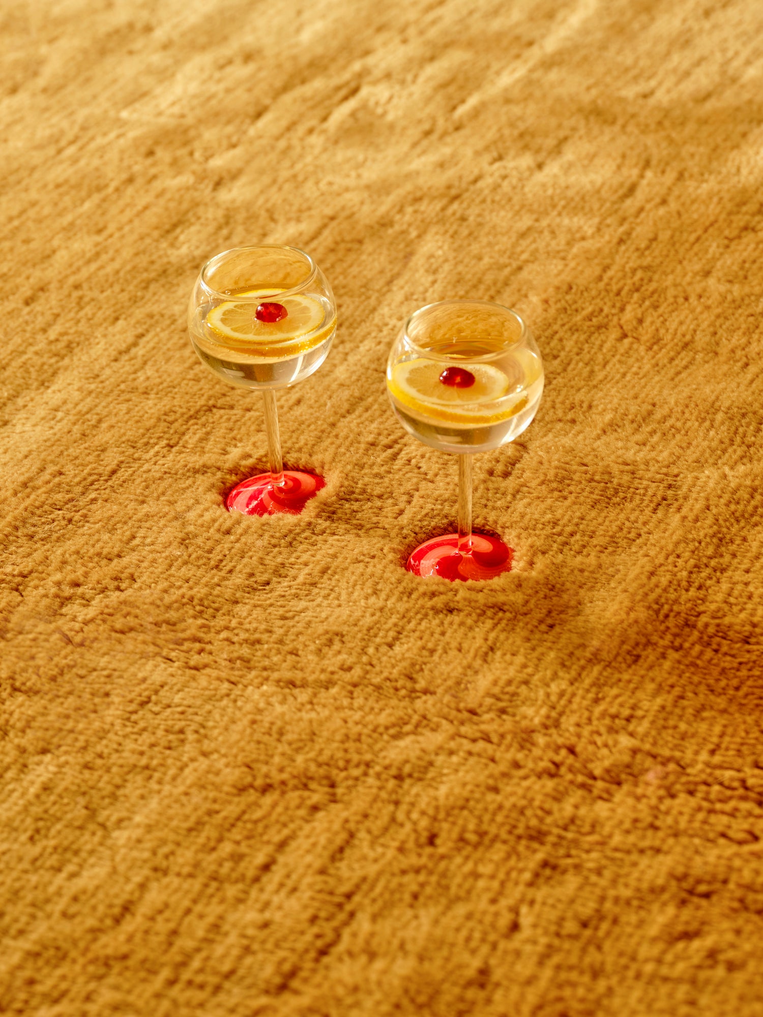 Nelson Dark Mustard Washable Wool Fine Cut Pile Rug
