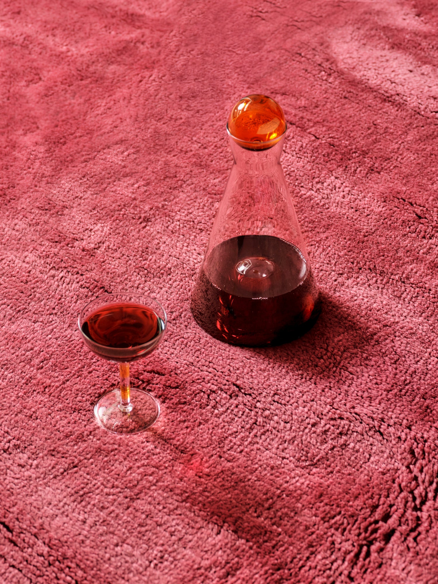Nelson Burgundy Wine Washable Wool Fine Cut Pile Rug