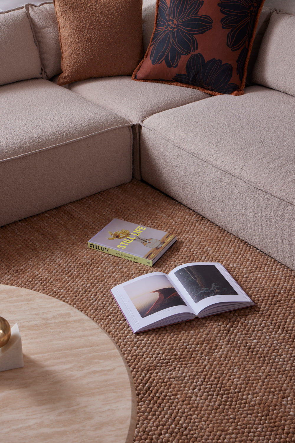 Marlborough Brown Washable Wool Heavy Loop Pile Rug