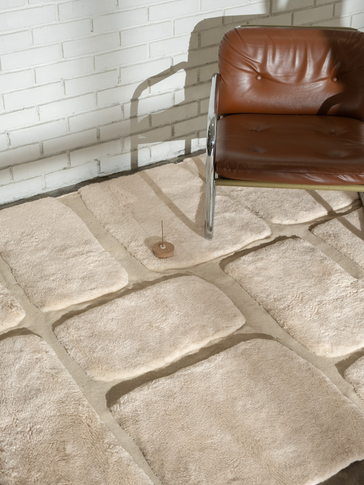 Ember Neutral Washable Wool Fine Cut Pile Swatch