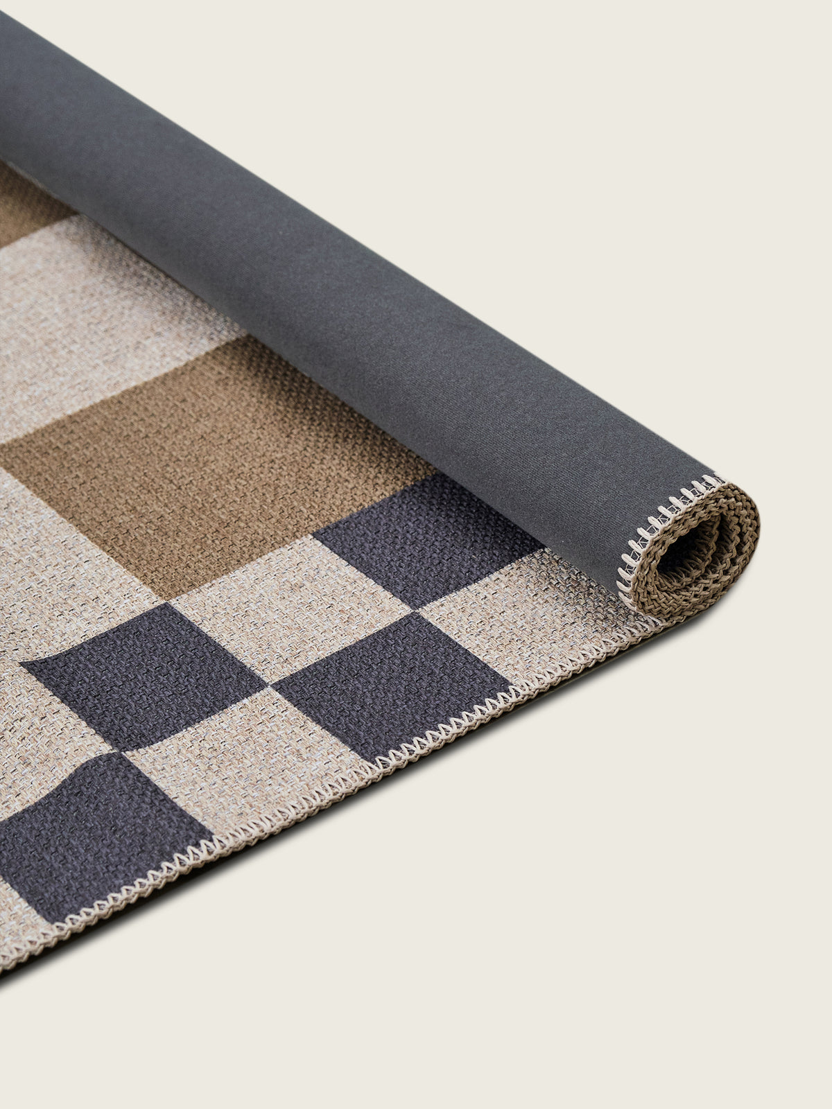 Checkered Taupe New Jute Rug