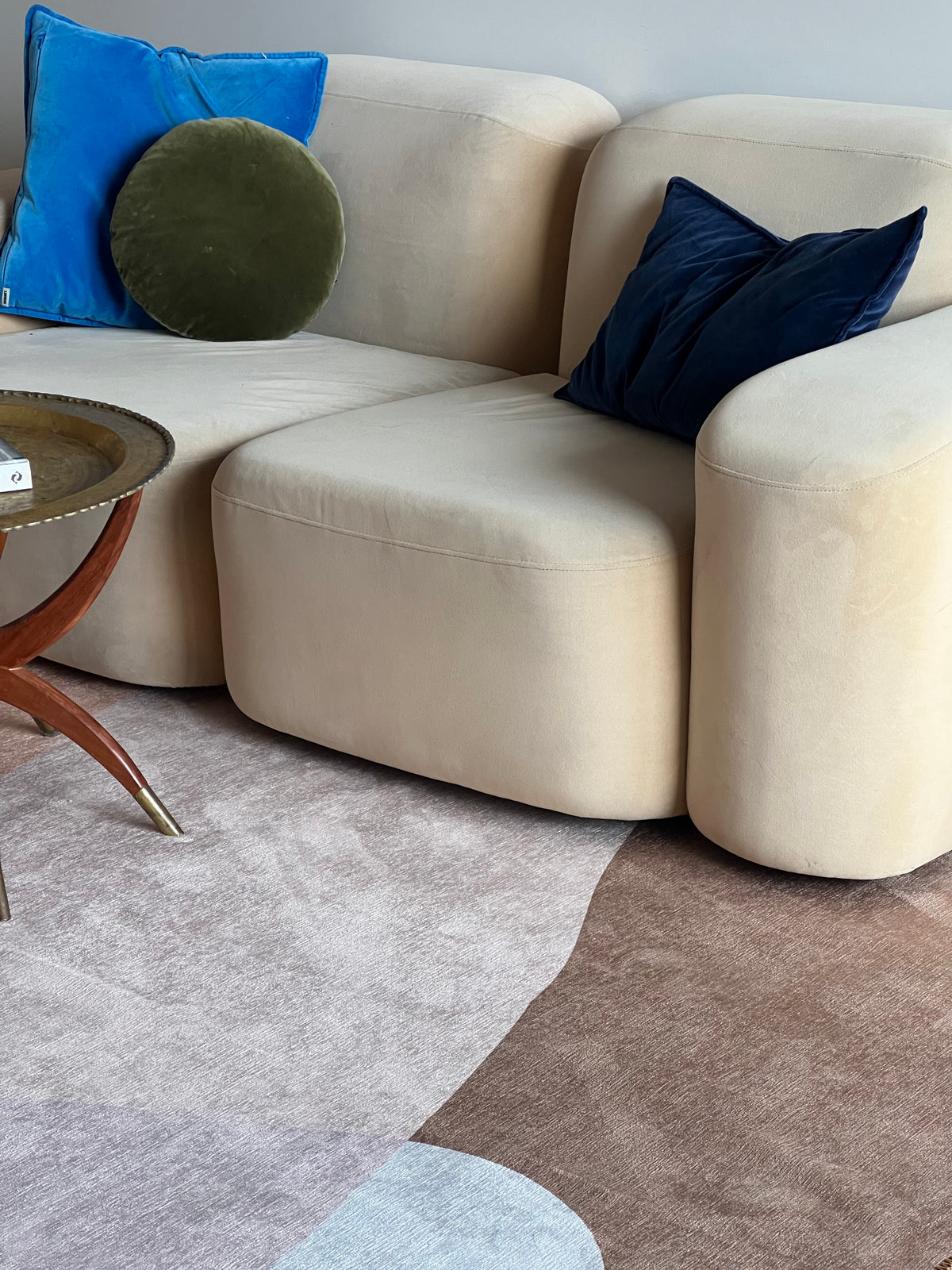 Configured Brown Chenille Rug