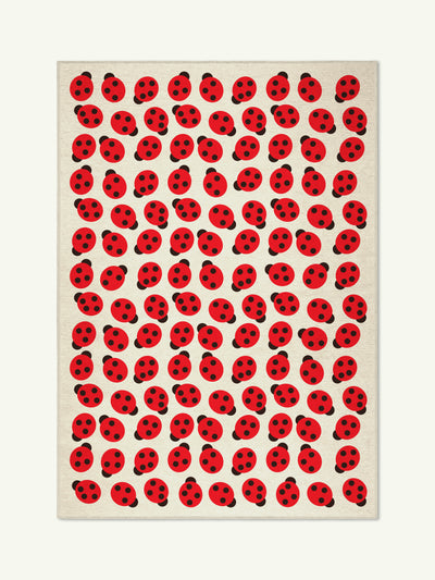 Lady Bugs Red Chenille Rug