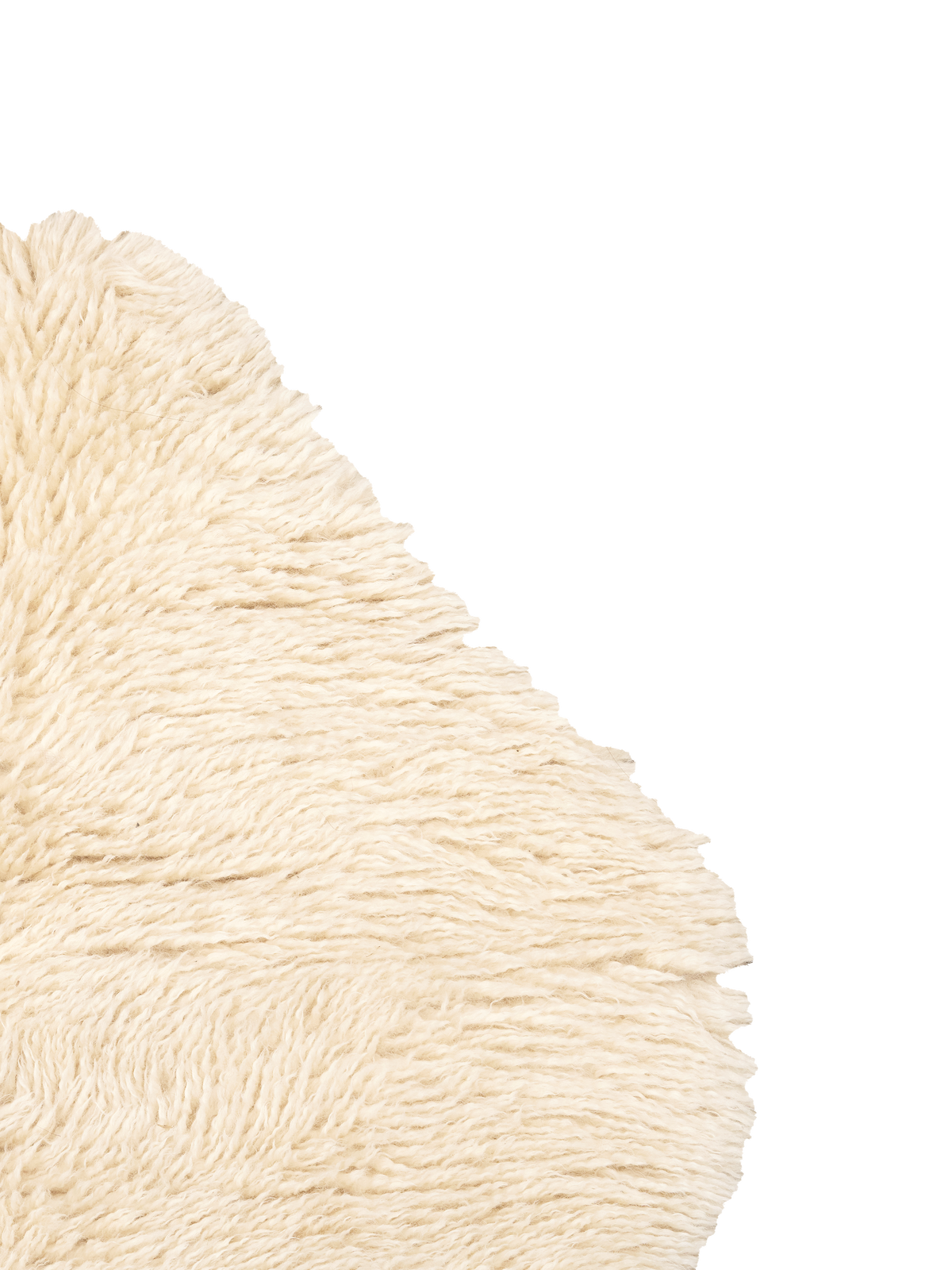 Mackenzie Cream Washable Wool Sheepskin Shaped Rug