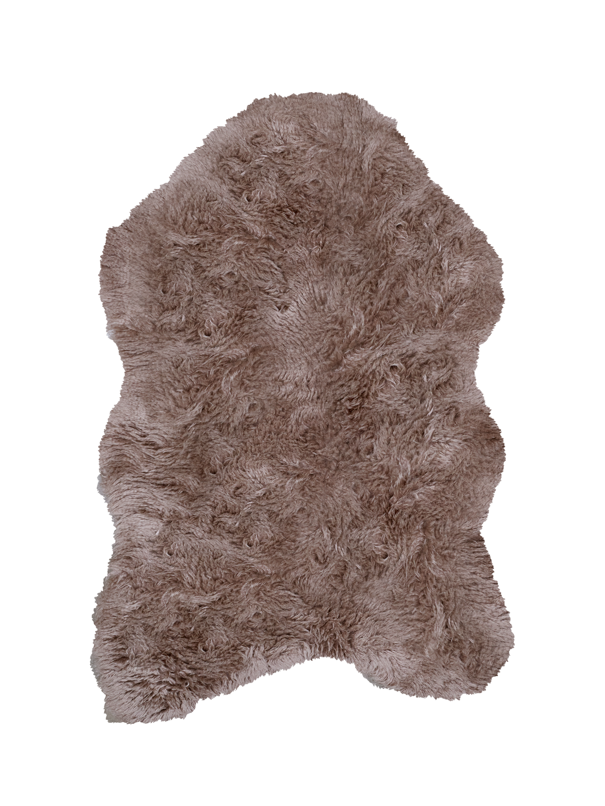 Mackenzie Mocha Washable Wool Sheepskin Shaped Rug