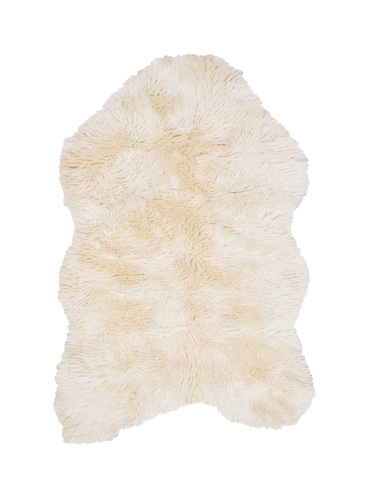 Mackenzie Cream Washable Wool Sheepskin Shaped Rug