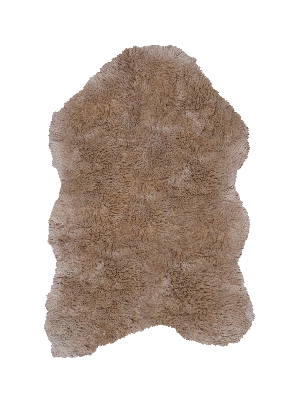 Mackenzie Dark Beige Washable Wool Sheepskin Shaped Rug