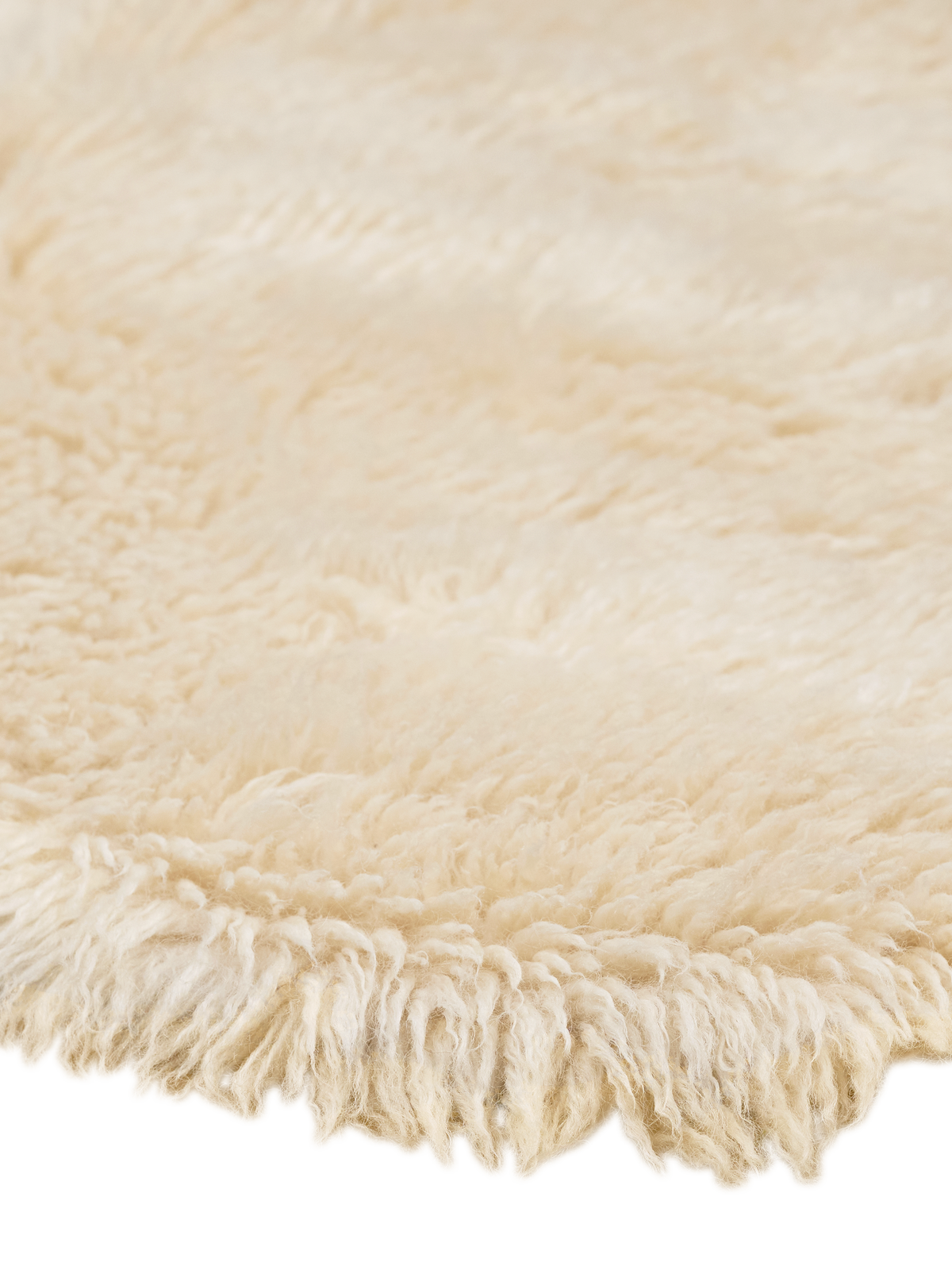 Mackenzie Cream Washable Wool Sheepskin Shaped Rug