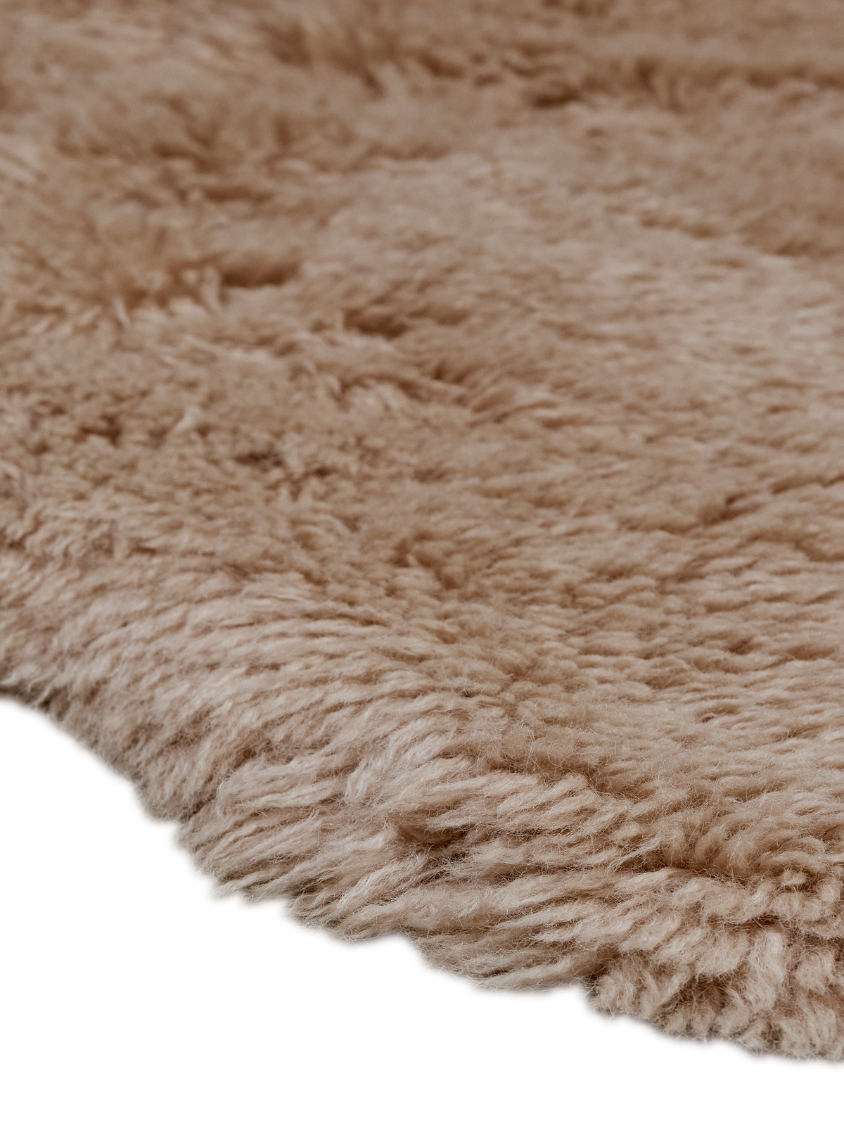 Mackenzie Dark Beige Washable Wool Sheepskin Shaped Rug
