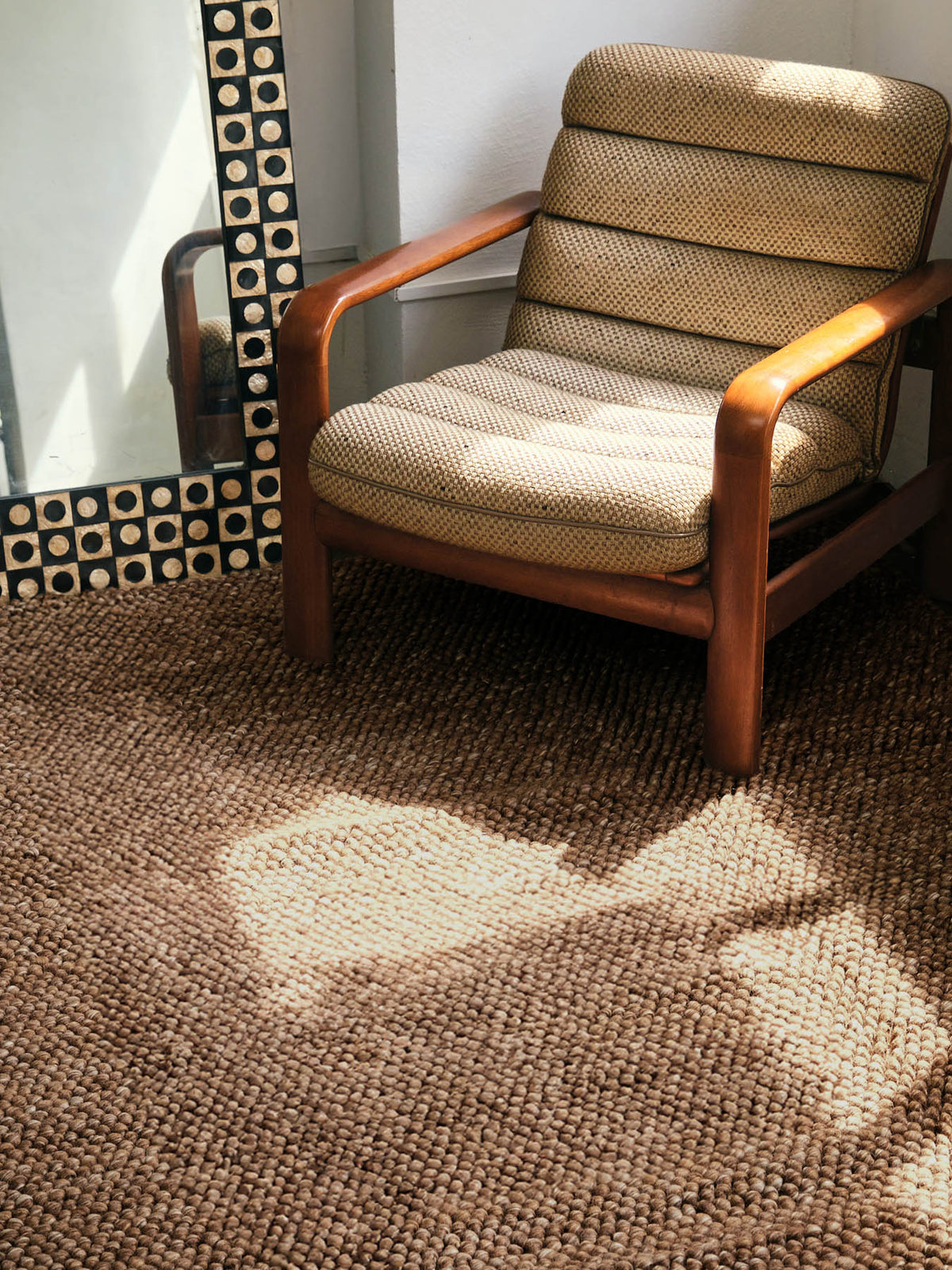 Marlborough Brown Washable Wool Heavy Loop Pile Swatch