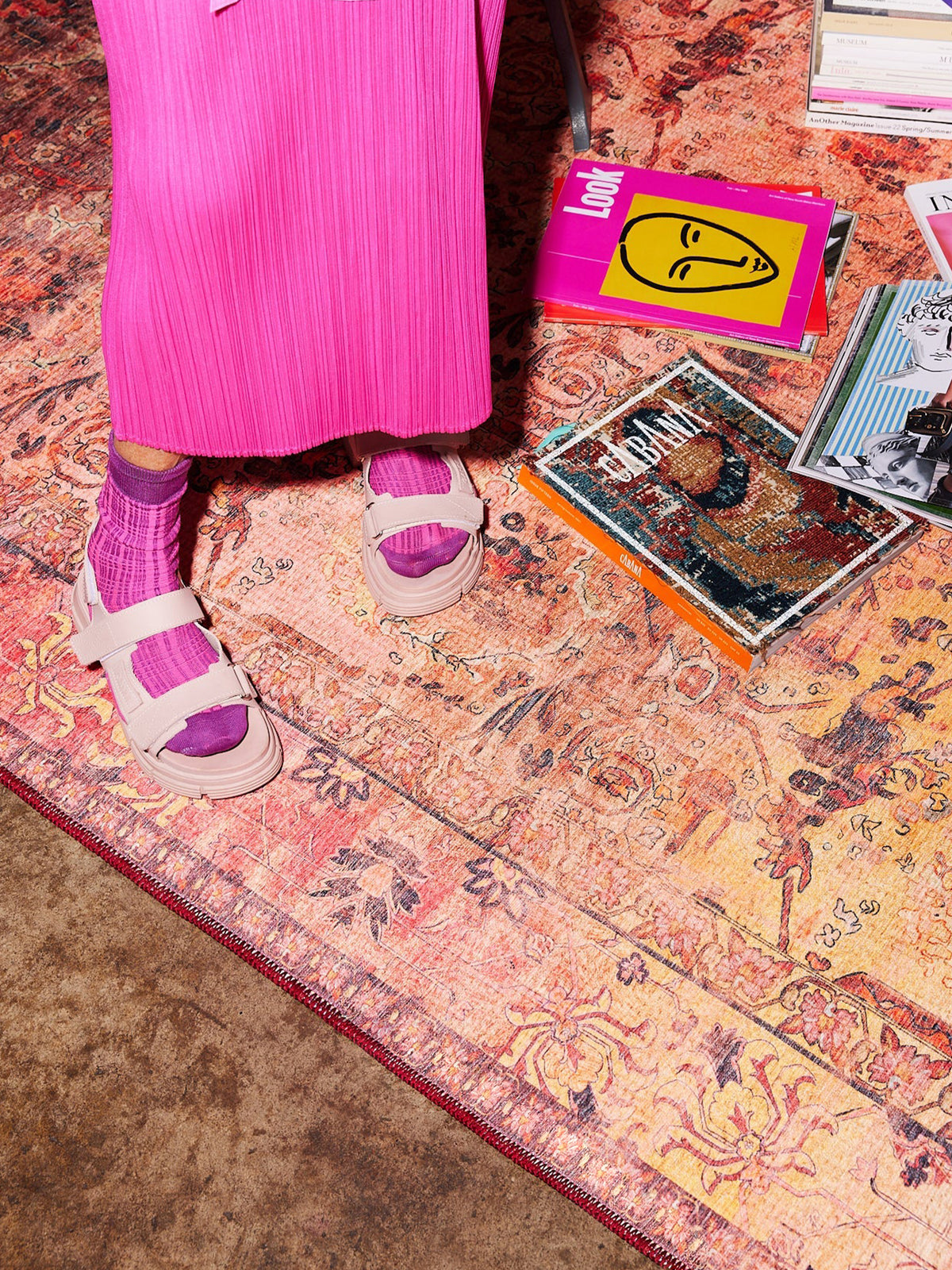 Mother Pink Chenille Rug