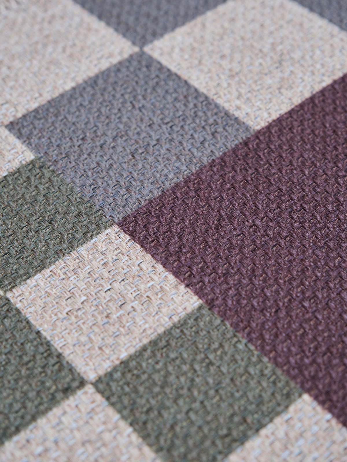 Checkered Burgundy New Jute Rug