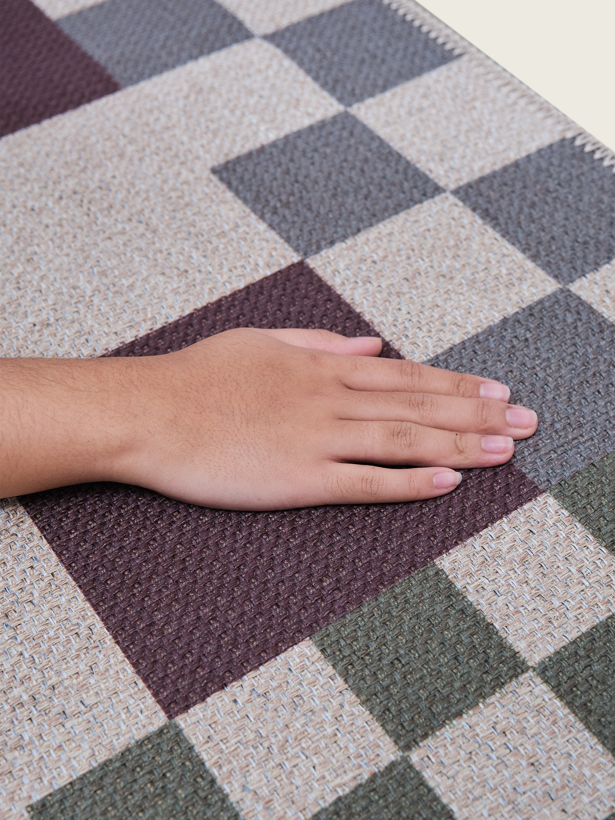 Checkered Burgundy New Jute Rug