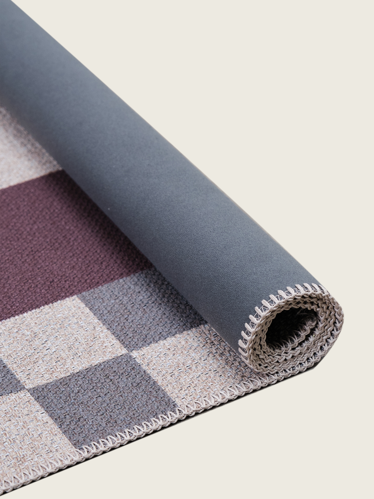 Checkered Burgundy New Jute Rug