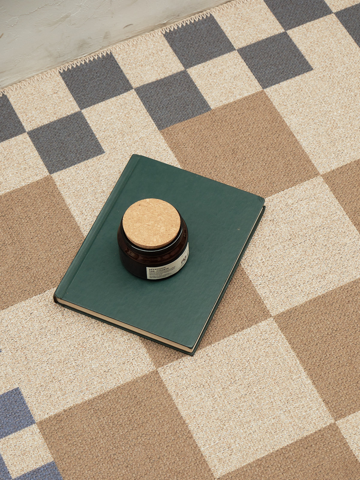 Checkered Taupe New Jute Runner