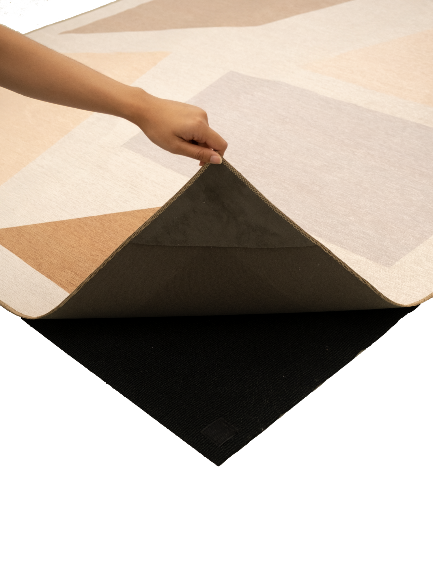 Oblong Tan Chenille Rug