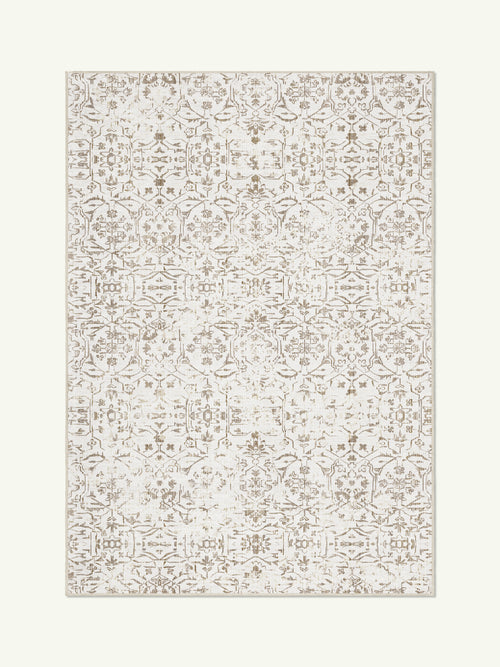 Map neutral chenille rug