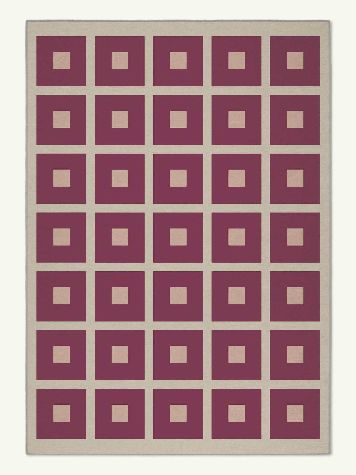 Square Red Chenille Rug