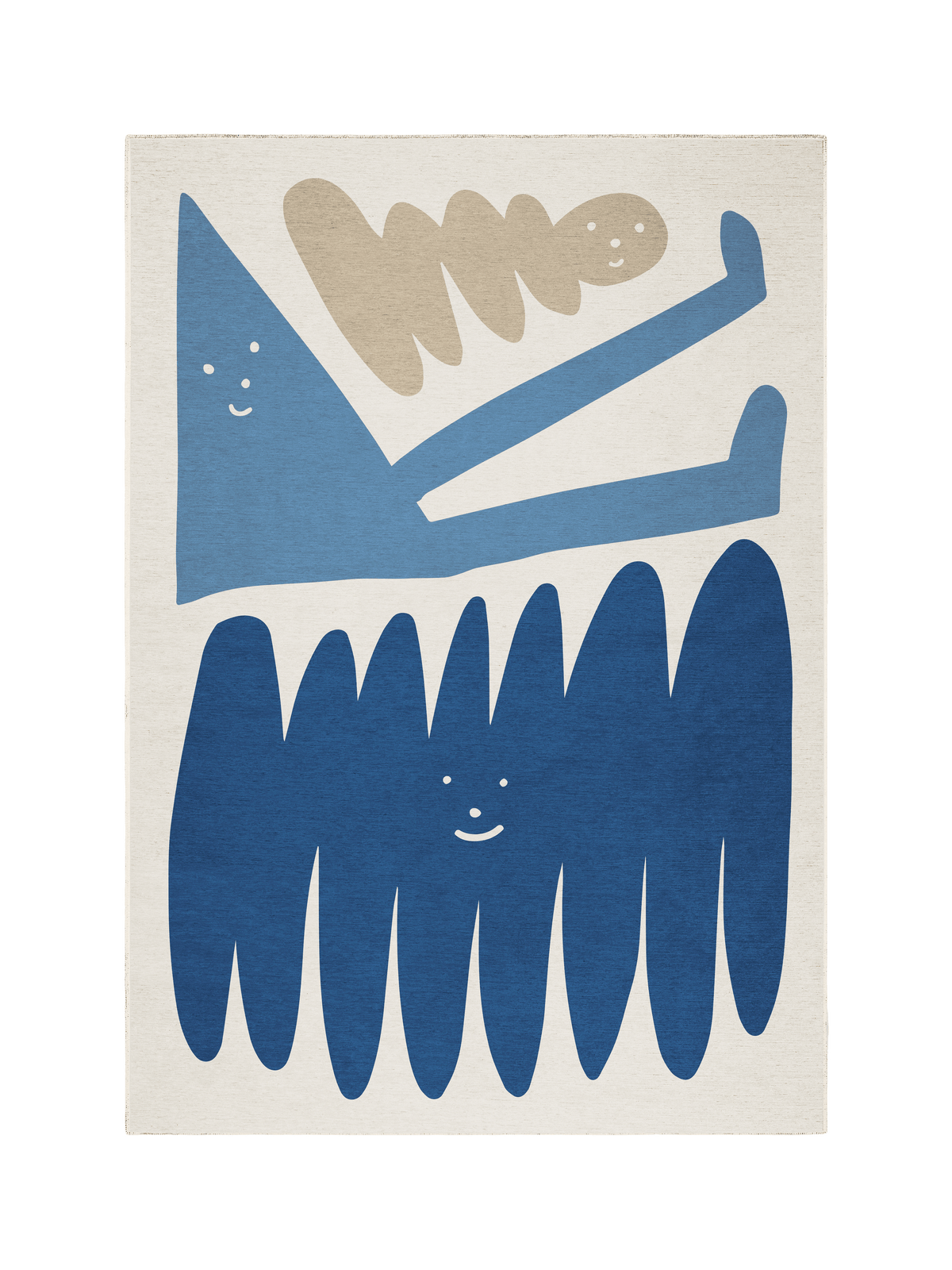Friends Steel Blue Chenille Rug