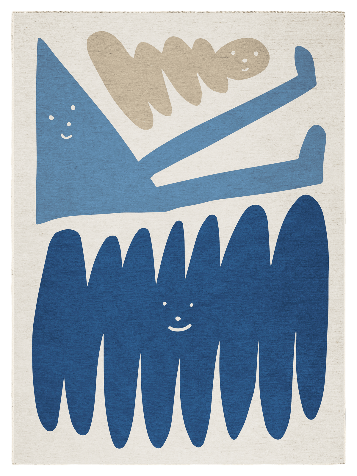 Friends Steel Blue Chenille Rug