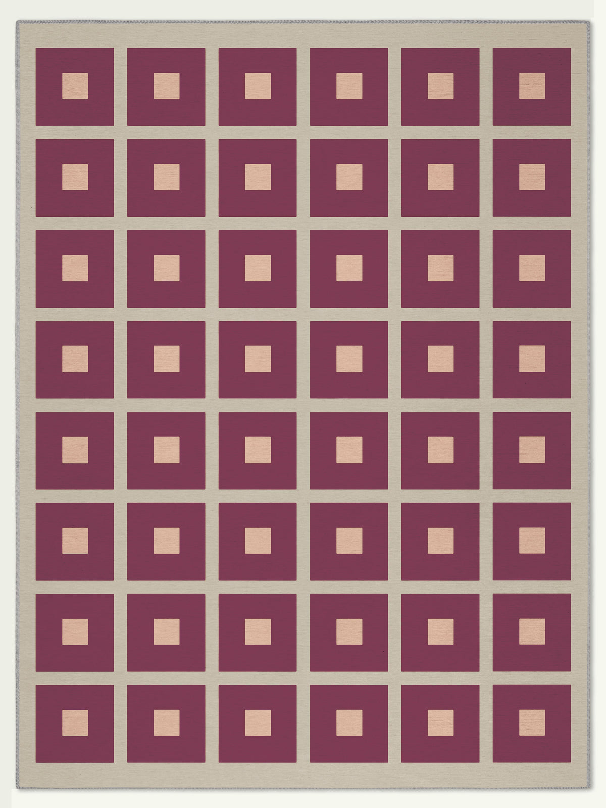 Square Red Chenille Rug