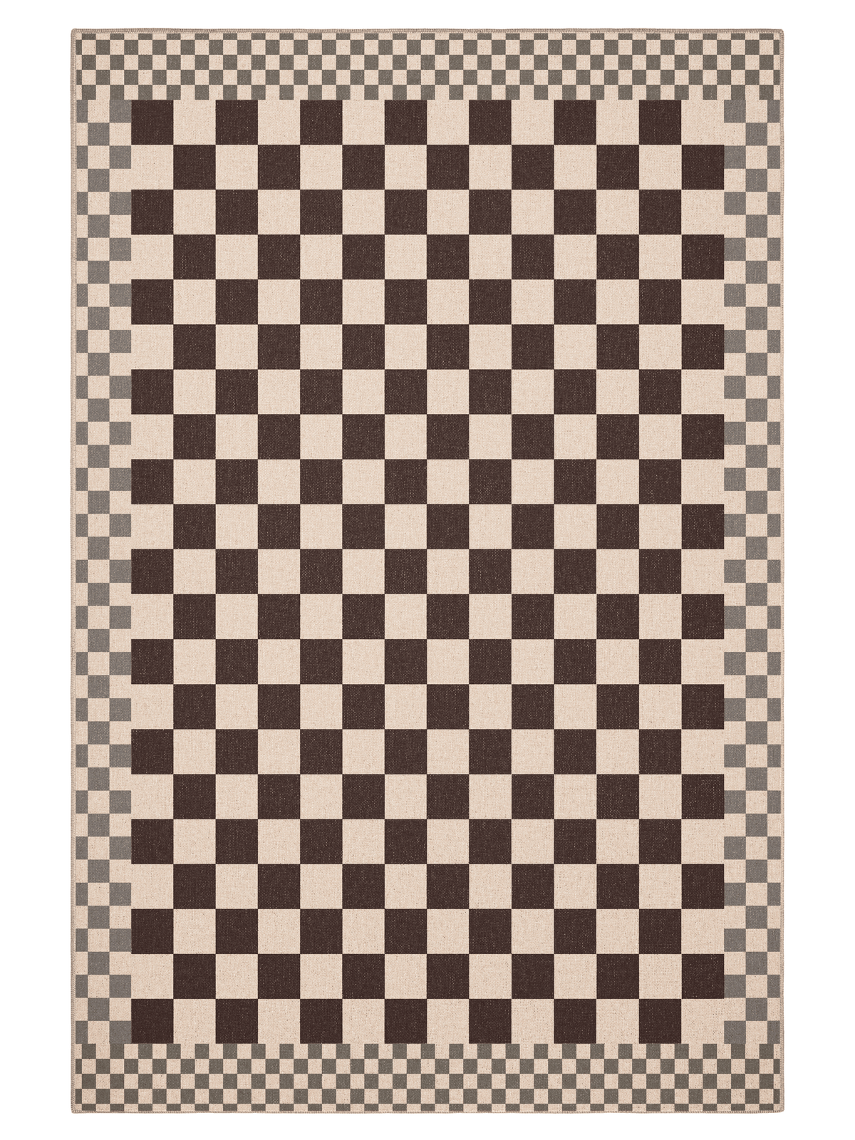 Checkered Burgundy New Jute Rug