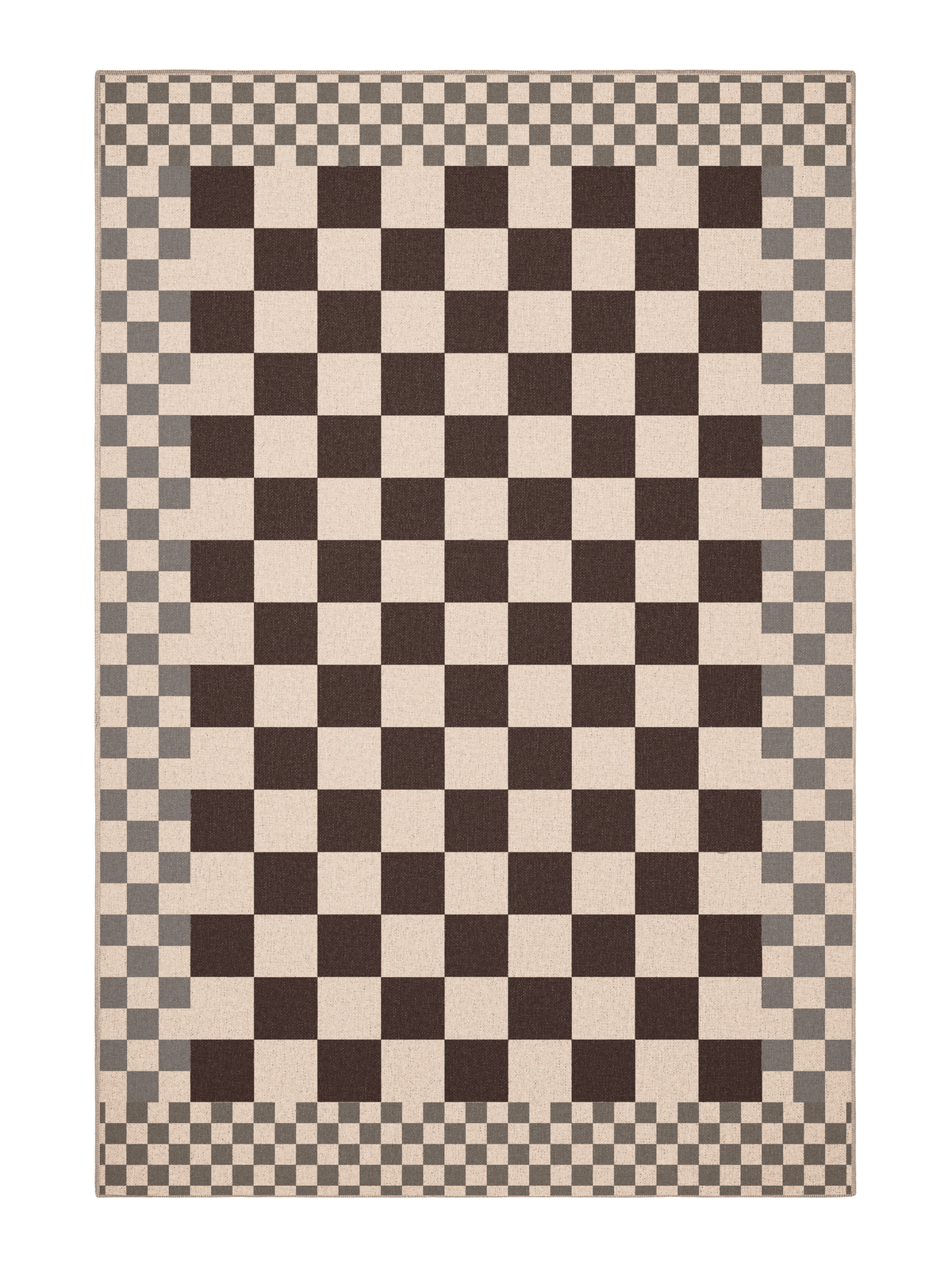 Checkered Burgundy New Jute Rug