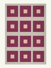 Square Red Chenille Rug