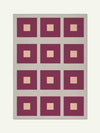 Square Red Chenille Rug