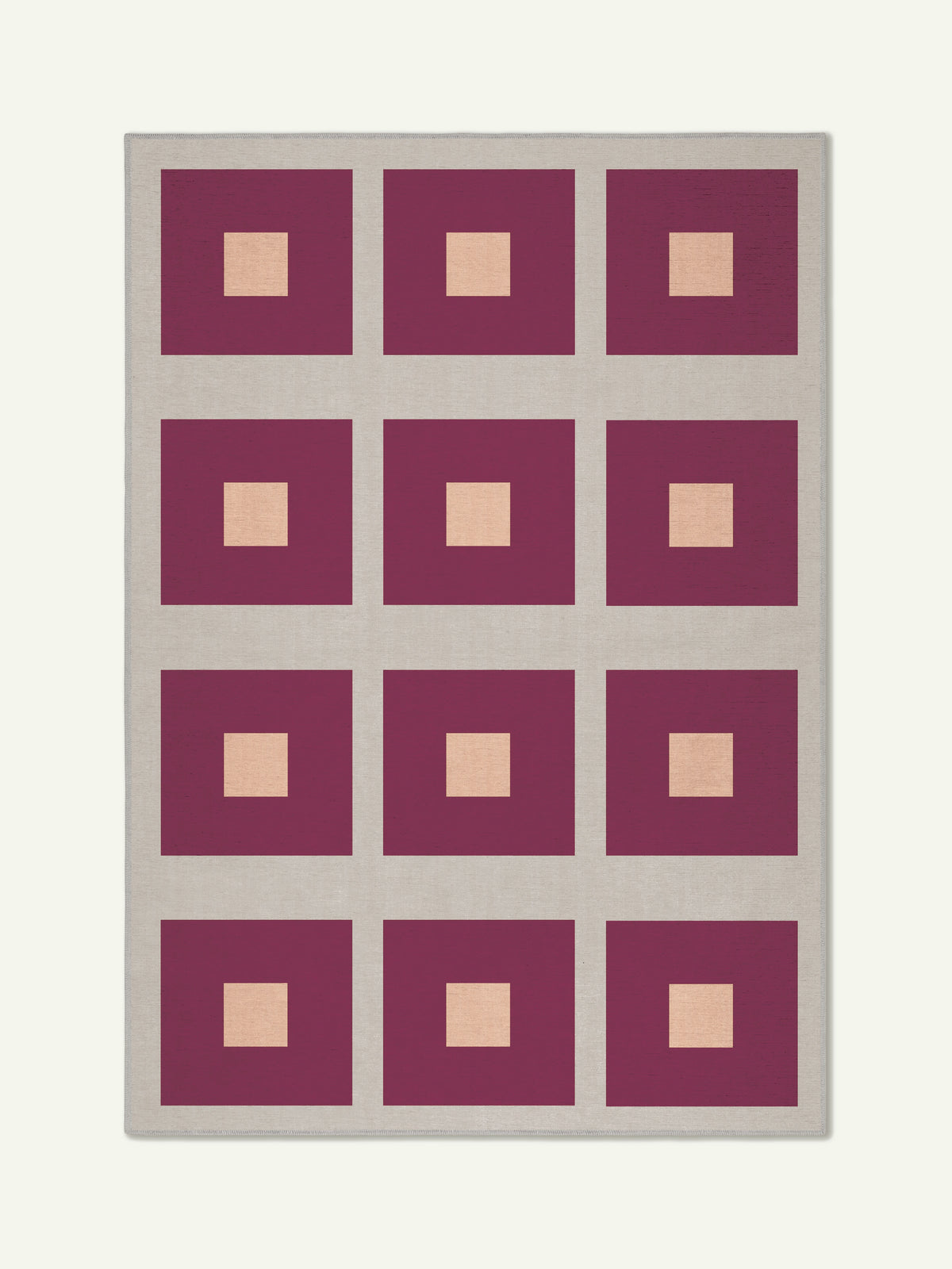 Square Red Chenille Rug