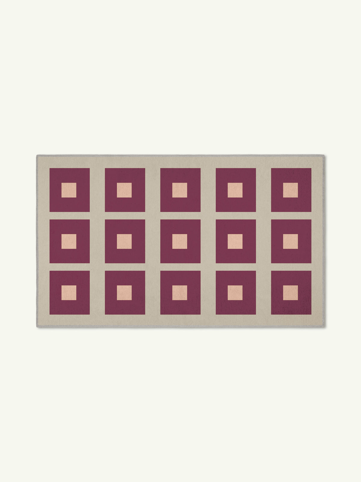 Square Red Chenille Rug
