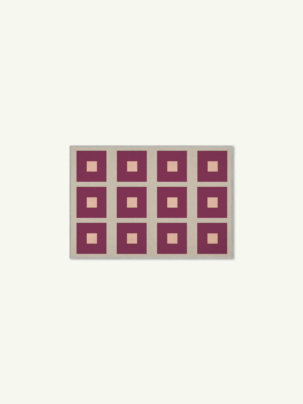 Square Red Chenille Rug