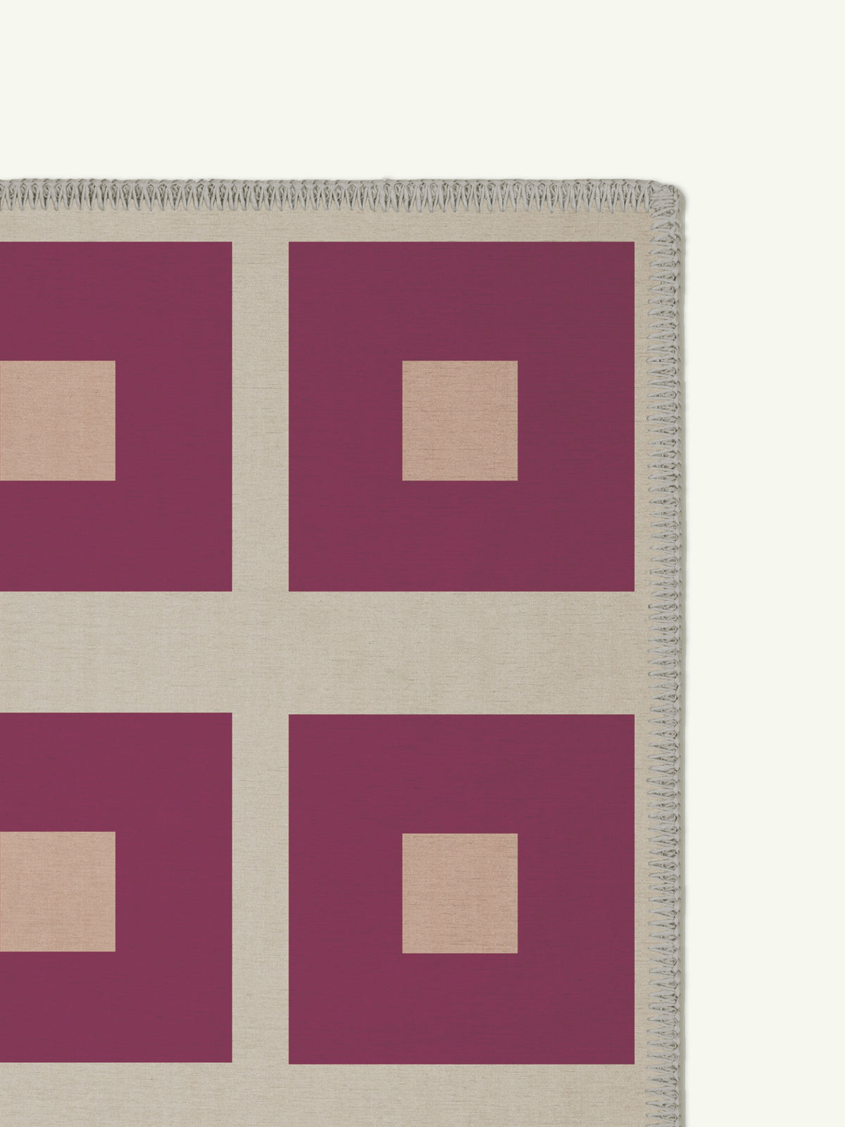 Square Red Chenille Rug