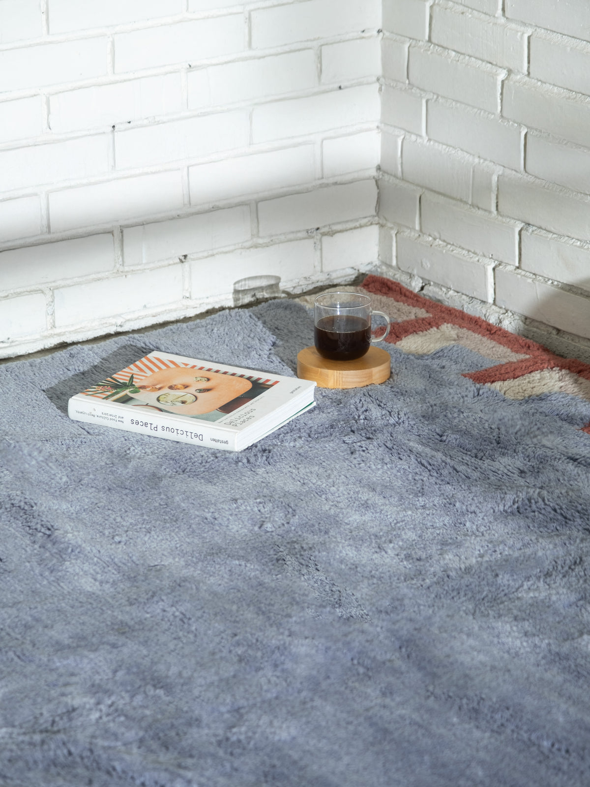 Stillwater Silver Blue Washable Wool Fine Cut Pile Swatch