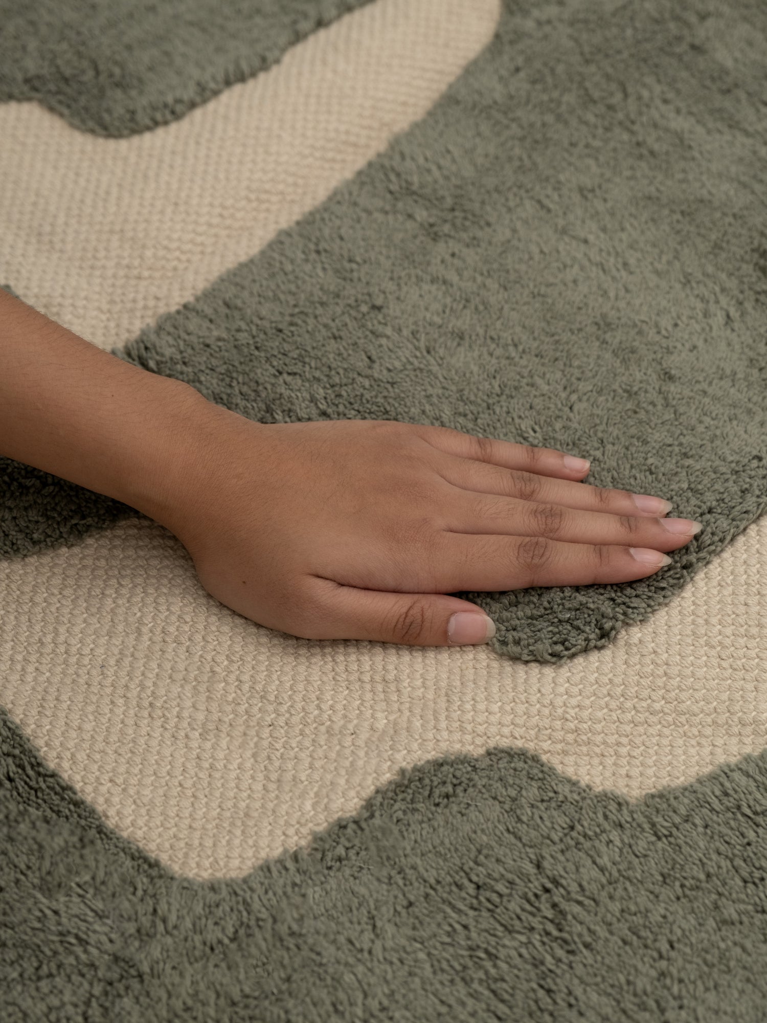 Tarkine Green Washable Organic Cotton Rug