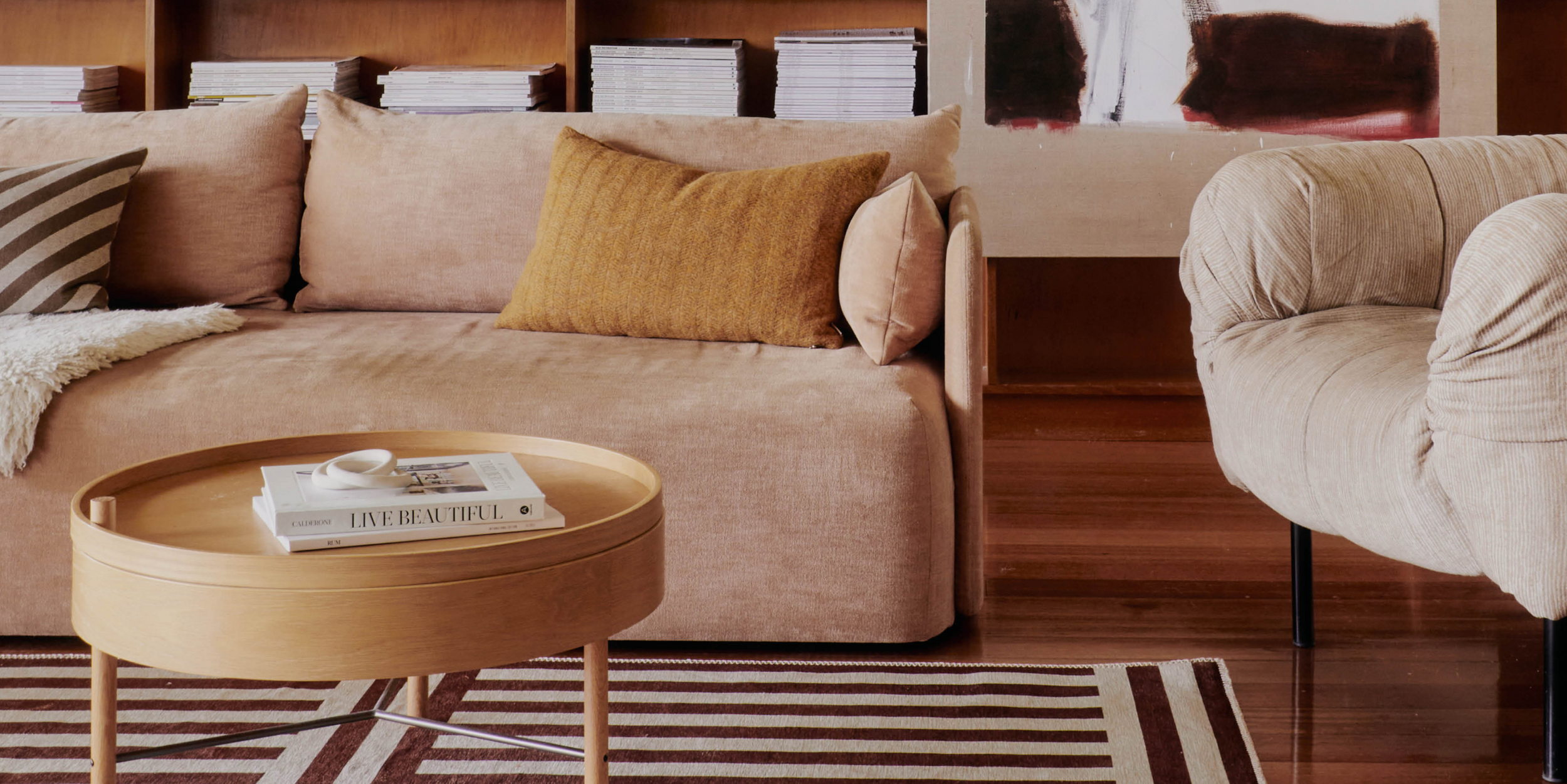 Living room with rug