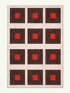 Square Orange Chenille Rug