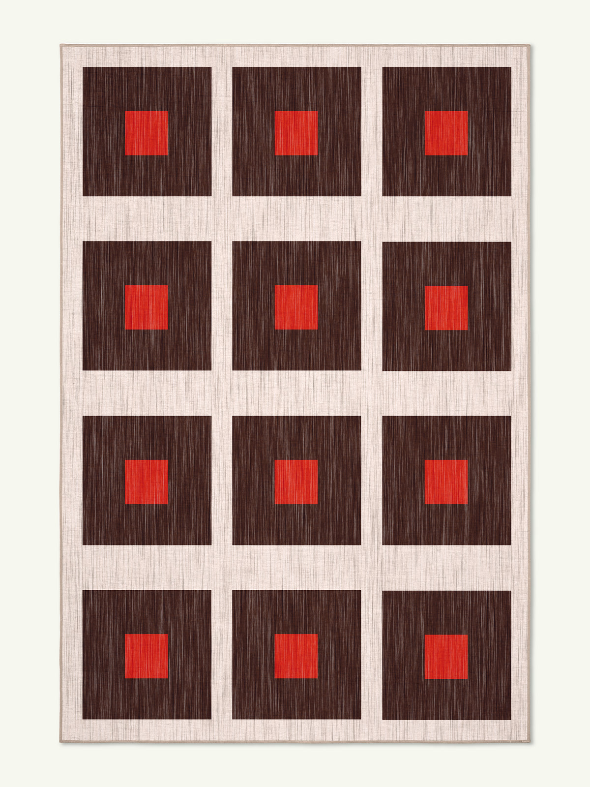 Square Orange Chenille Rug