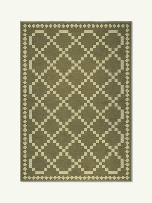 Quiet bone chenille rug
