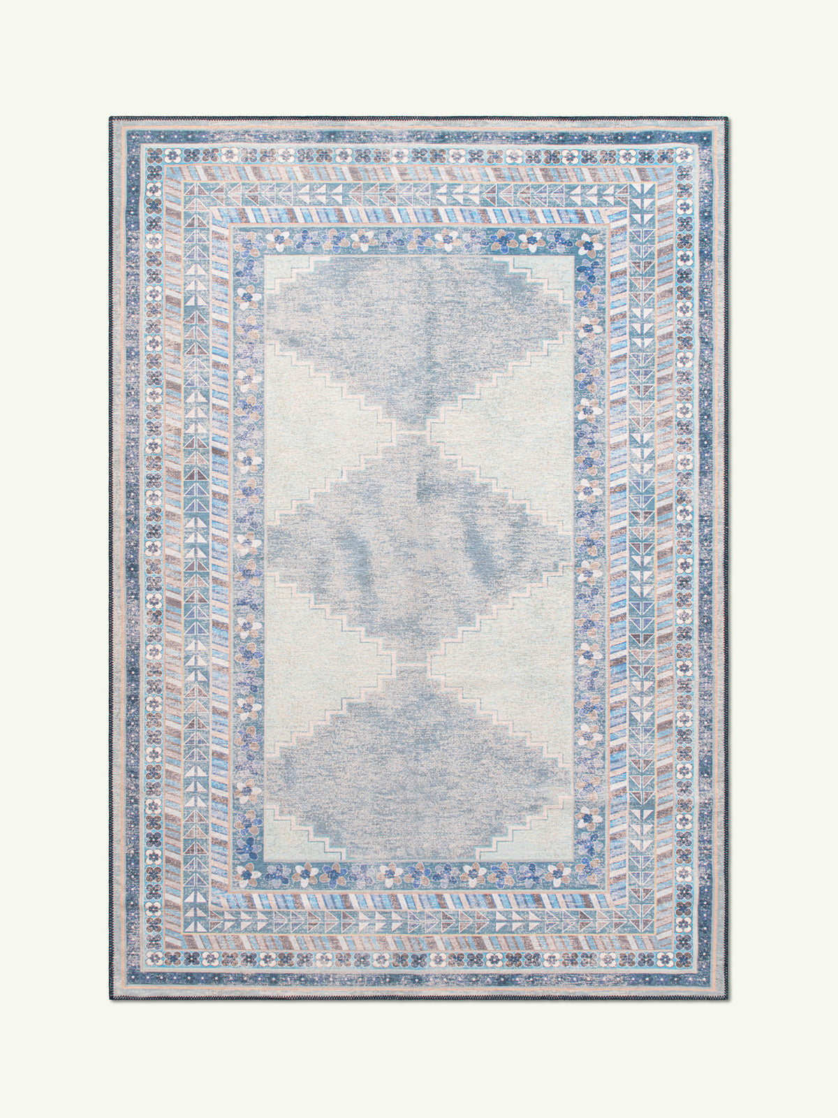 Diamond Pale Blue Chenille Rug