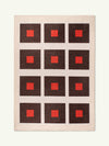 Square Orange Chenille Rug