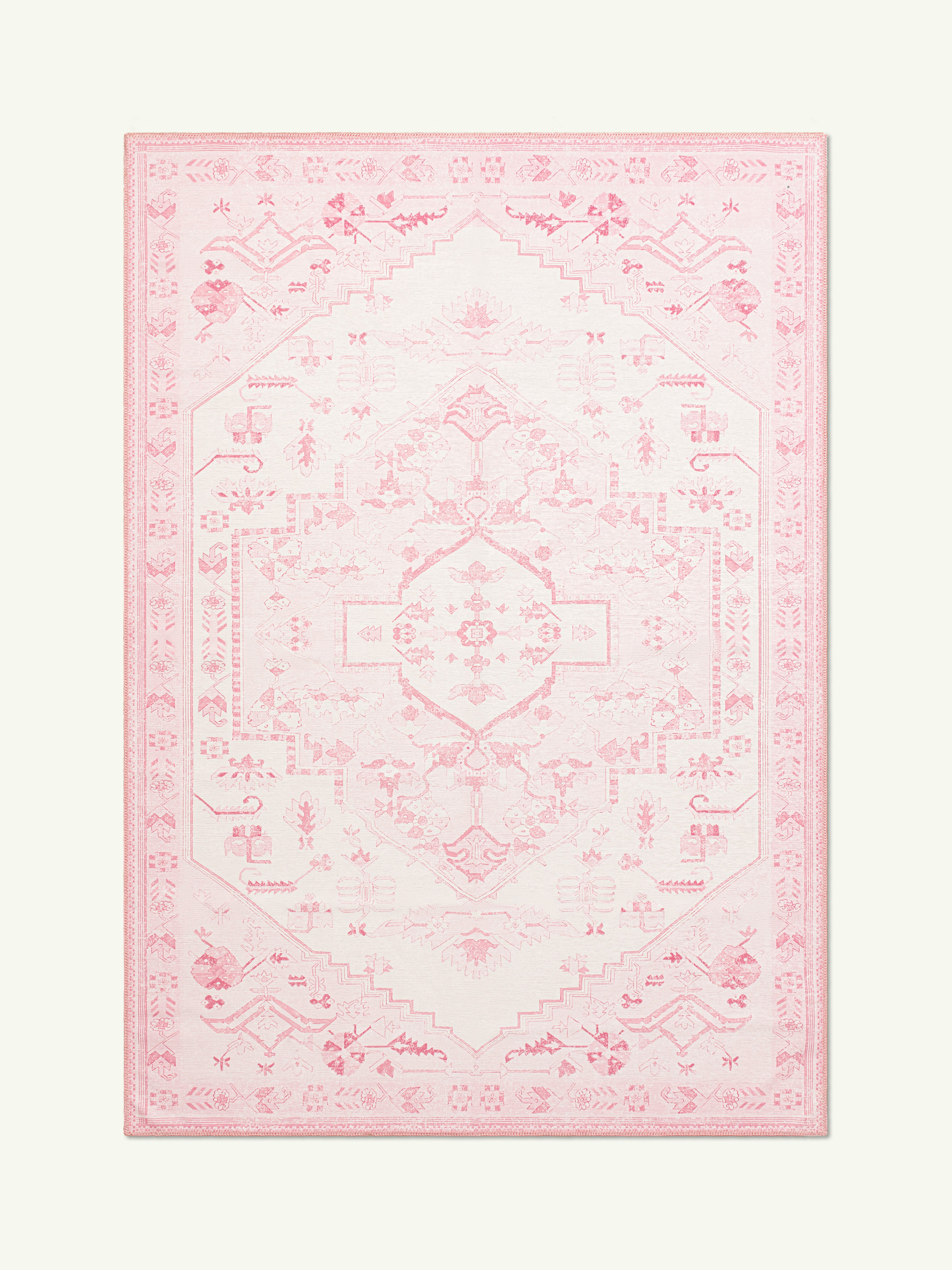 Washed Pink Chenille Rug