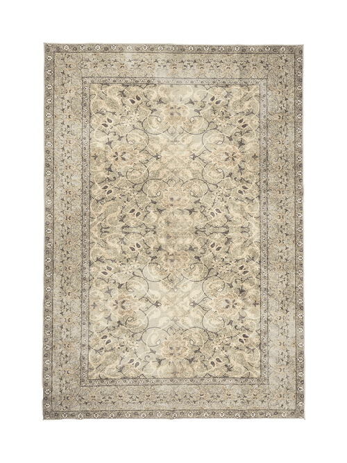 Motif olive chenille rug