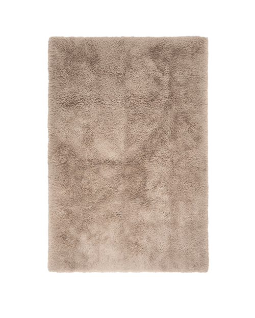 Solace taupe vegan flokati rug