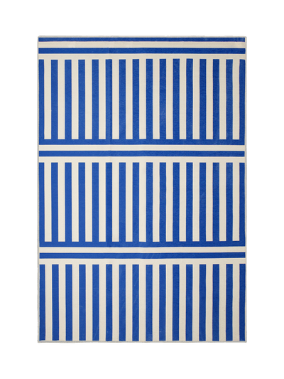 Plinth royal blue chenille rug