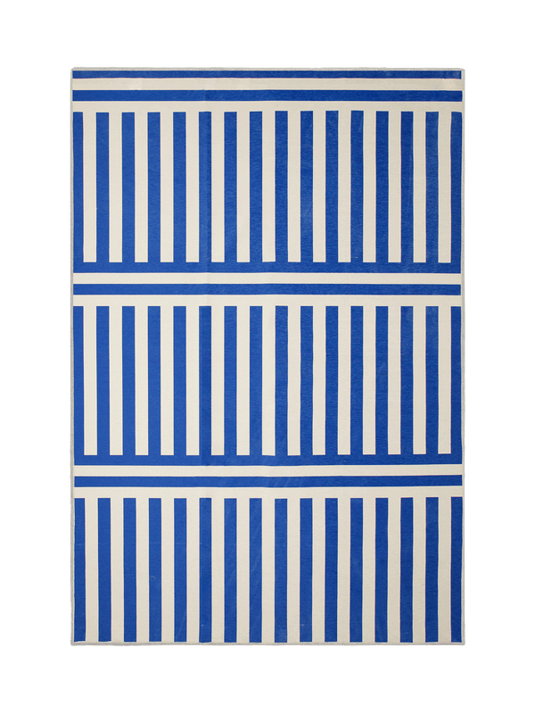 Plinth royal blue chenille rug