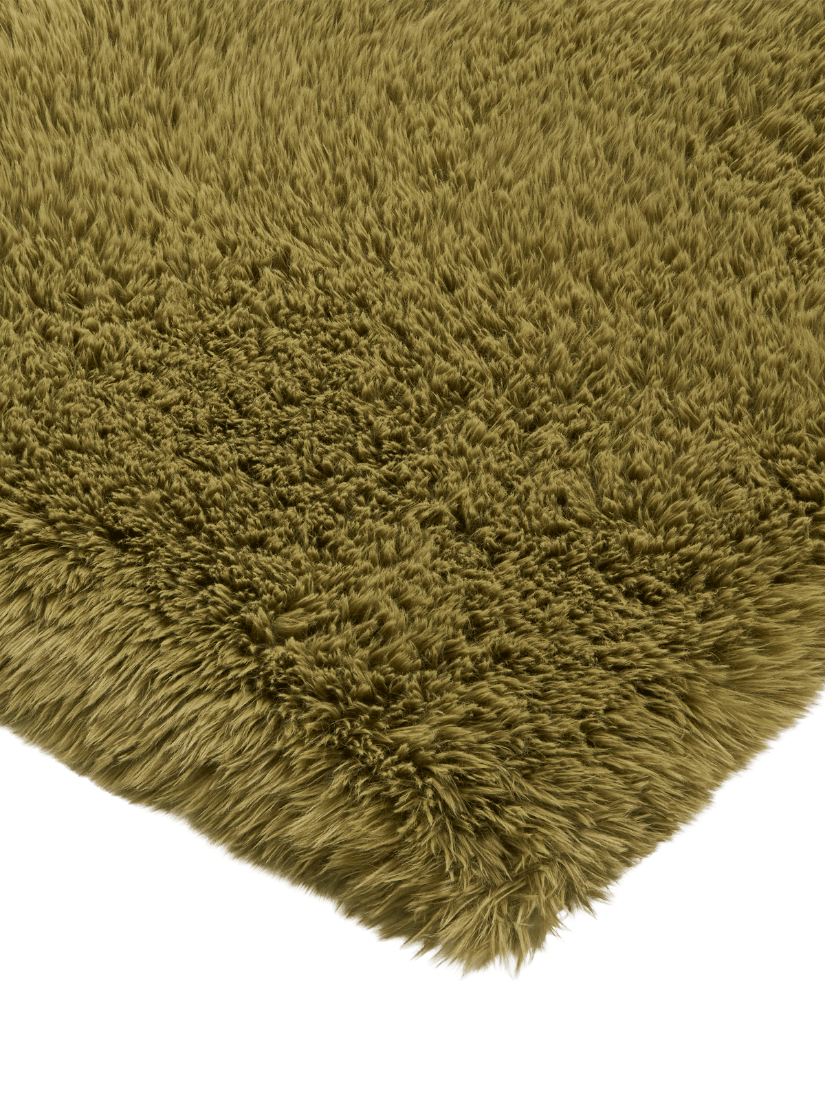 Solace Olive Vegan Flokati Runner Rugs double.online