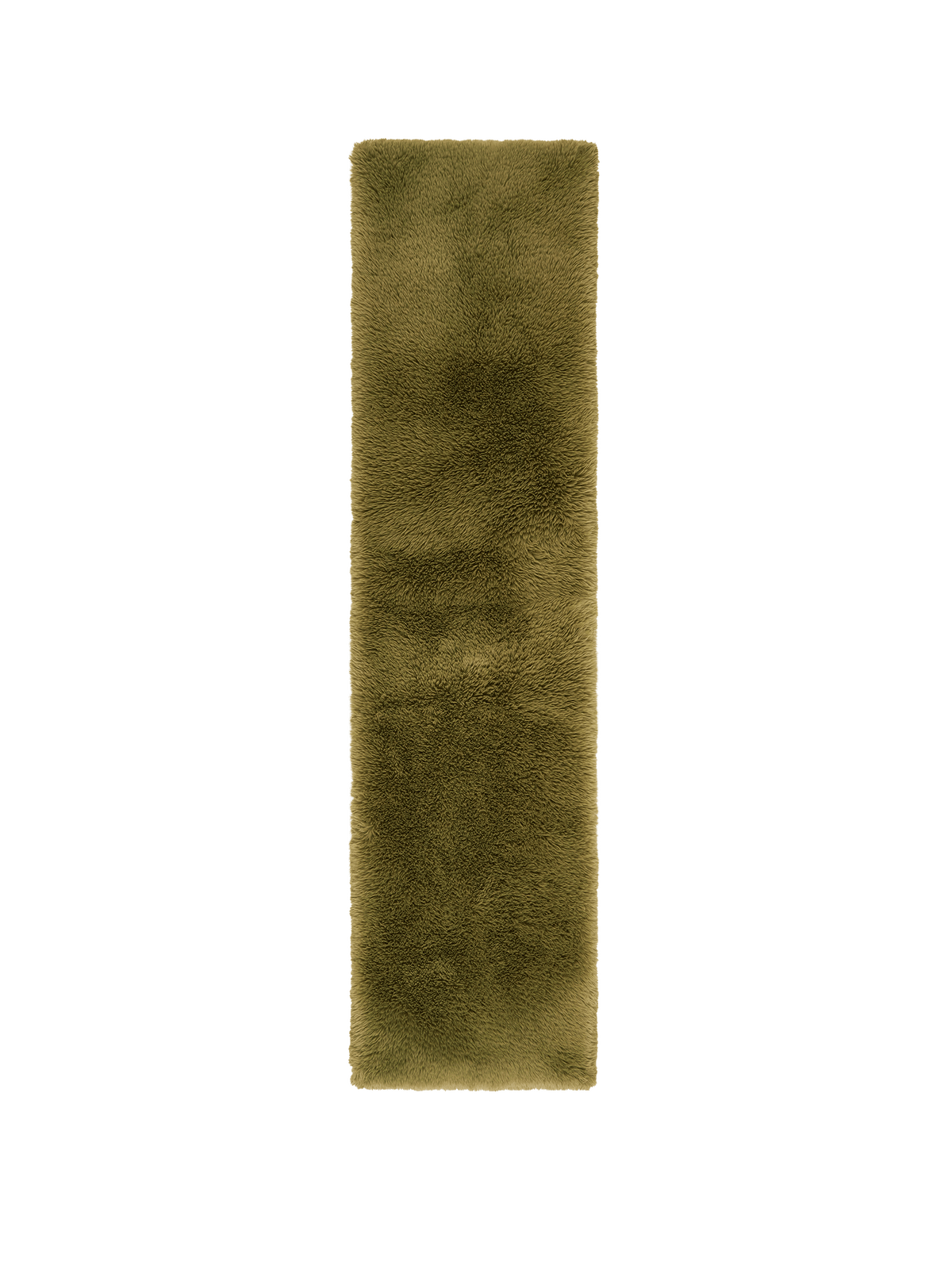 Solace Olive Vegan Flokati Runner Rugs double.online Standard System 90x150cm